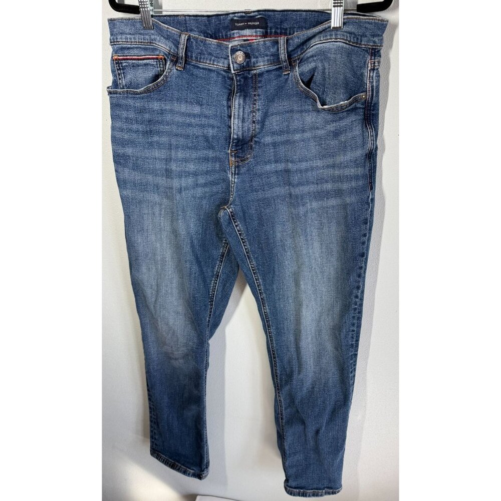 Tommy Hilfiger Mens Straight Leg Jeans 36x30 Medium Wash Classic Denim Casual